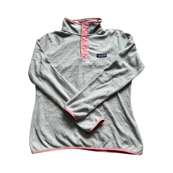 Patagonia Women's Micro D Snap-T Pullover Size Small Gray Pink - Picture 1 of 5